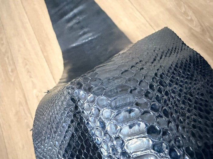 Candy Blue Glossy - Pearl Genuine Python Snake Leather 2 189 product photo 3