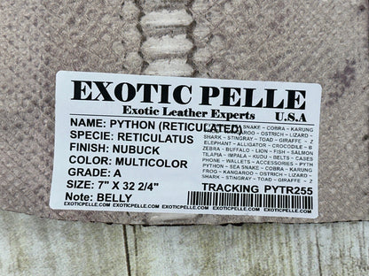 Genuine Multicolor Python Suede Nubuck Genuine Leather real hide snake skin 255