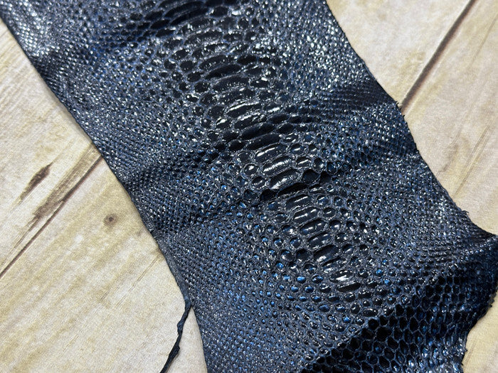 Candy Blue Genuine Python Snake Leather real hide snake skin Rattle 105