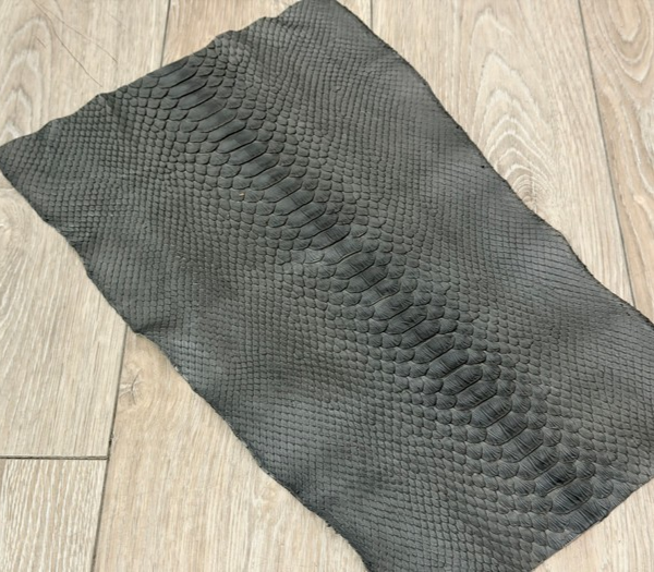 Gray Satin Genuine Reticulated Python Snake Leather 451 product photo 1