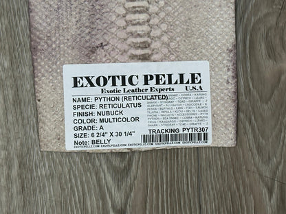 Multicolor Python Suede Nubuck Genuine Leather Remnant real hide snake skin 307
