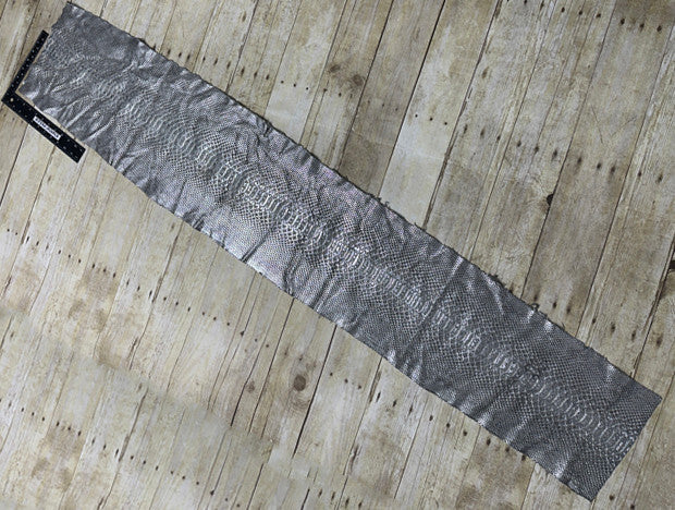 Silver on Grey Genuine Python large Snakeskin Leather real hide snake skin 241