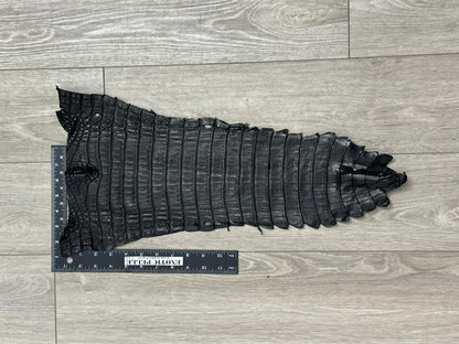 Black Genuine Crocodile Belly Tail Hide Leather Skin real alligator Croc 351