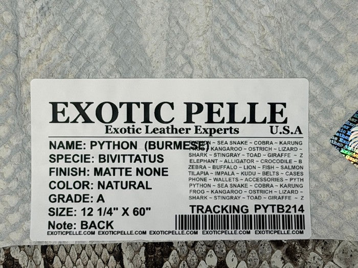 Natural Genuine Burmese Python Snake Leather 214 product photo 4