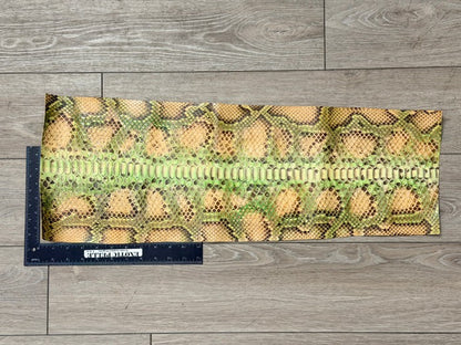 Honey Green Natural Pattern Glossy Genuine Python Leather PYTB164 product photo 2