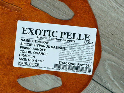 Orange Sanded Genuine Stingray Leather product photo 3