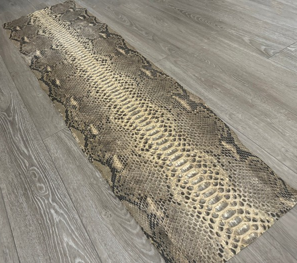 XXL Honey - Natural Pattern Satin Genuine Python Leather PYTR317 product photo 1