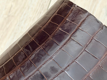 Genuine Alligator Leather - Brown Glossy Belly Cut Tail WYSIWYG 429 product photo 3