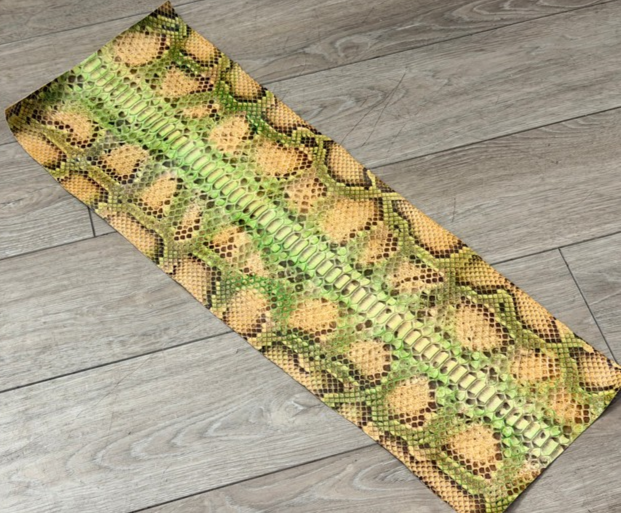 Honey Green Natural Pattern Glossy Genuine Python Leather PYTB164 product photo 1