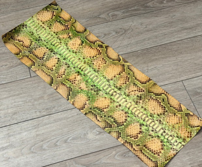 Honey Green Natural Pattern Glossy Genuine Python Leather PYTB164 product photo 1