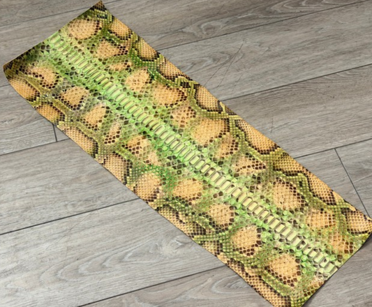 Honey Green Natural Pattern Glossy Genuine Python Leather PYTB164 product photo 1