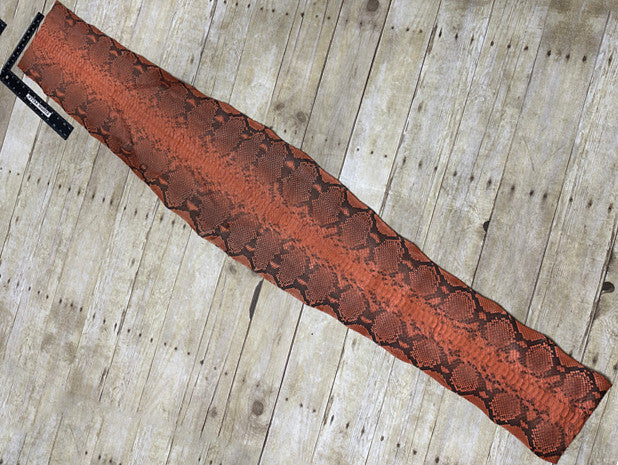 Orange Big Genuine Python Snakeskin Leather real hide snake skin rattle 213