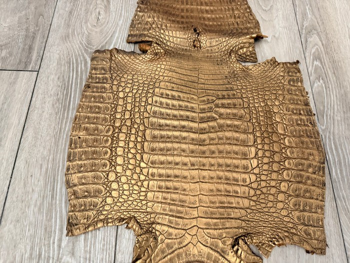 Copper Satin Genuine Caiman Crocodile Leather product photo 3