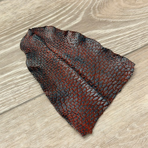 Genuine Beaver Tail Leather - Black On Red Painted Matte WYSIWYG 160 product photo 1