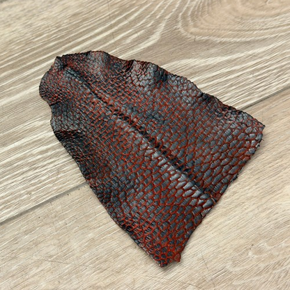 Genuine Beaver Tail Leather - Black On Red Painted Matte WYSIWYG 160 product photo 1
