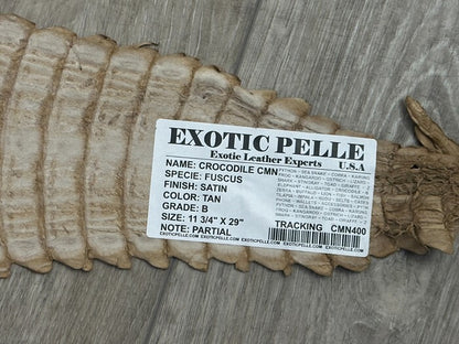 Tan Genuine Crocodile Belly Tail Hide Leather Skin real alligator croc 400