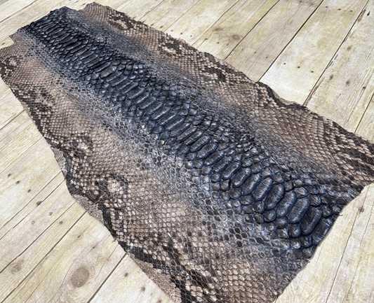 XXL WIDE Natural Blue Center Genuine Python Leather real hide snake skin 189