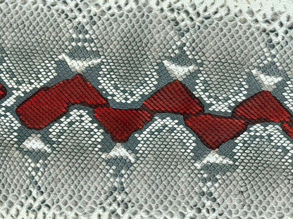 Genuine Reticulated Python Leather Red Center, product photo 3
