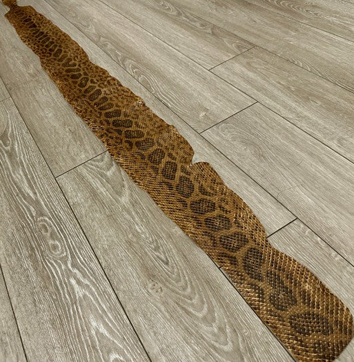 Tan Natural Pattern Glossy Genuine Anaconda Snake Leather 251 product photo 1