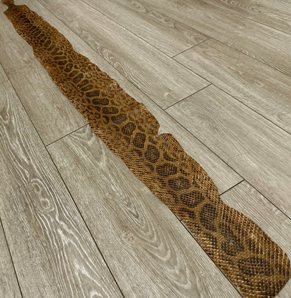Tan Natural Pattern Glossy Genuine Anaconda Snake Leather 251 product photo 1