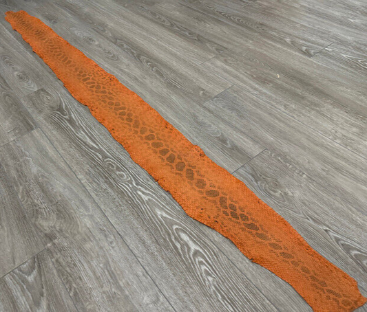 Orange Genuine Anaconda Leather real hide snake skin python boa Rattle 262