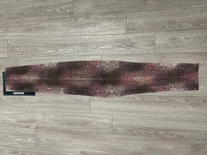 Big Multicolor Python Suede Nubuck Genuine Leather real hide snake skin 308