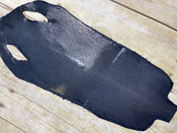 Navy Genuine Polished Sanded Stingray Hide Skin Sting Ray Leather Shagreen 880