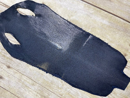 Navy Genuine Polished Sanded Stingray Hide Skin Sting Ray Leather Shagreen 880