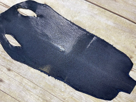 Navy Genuine Polished Sanded Stingray Hide Skin Sting Ray Leather Shagreen 880