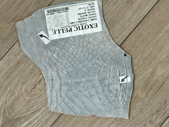Brown Matte Genuine Caiman Crocodile Leather CMN104 product photo 3