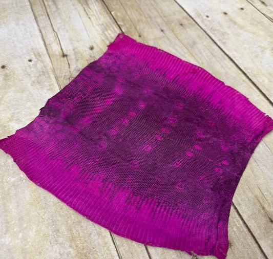 Genuine Water Monitor Java Ring Lizard Leather - Pink with Natural Pattern Semi Gloss WYSIWYG 240 product photo 1