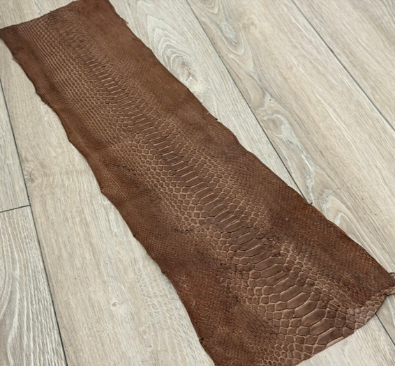 Brown Satin Genuine Reticulated Python Snake Leather 561 product photo 1