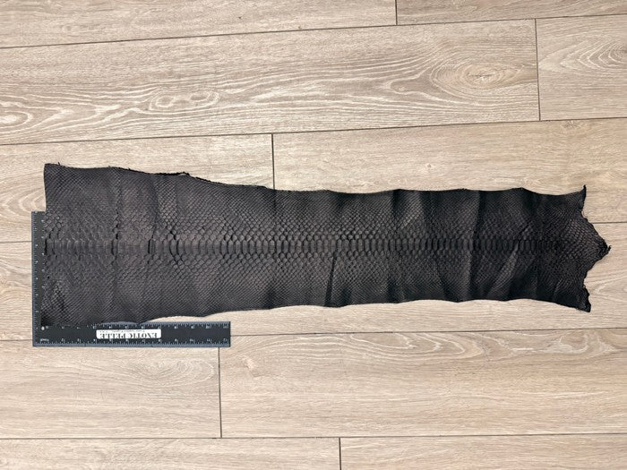Black Satin Genuine Python Leather PYTR518 product photo 2