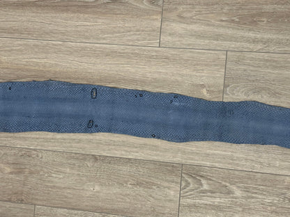 Silver on Blue Genuine Anaconda Leather real hide snake skin python boa rattle 7