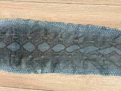 Denim Blue Natural Pattern Sanded Gloss Genuine Python Leather product photo 3