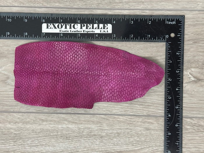 Pink Genuine Beaver Tail Crust Hide Skin Leather exotic fish shark 124