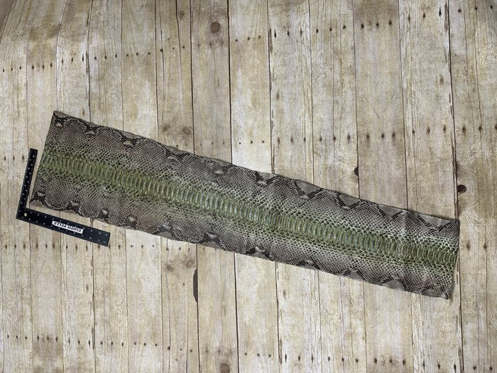 Green center Big Genuine Python Snakeskin Leather real hide snake skin Jumbo 205