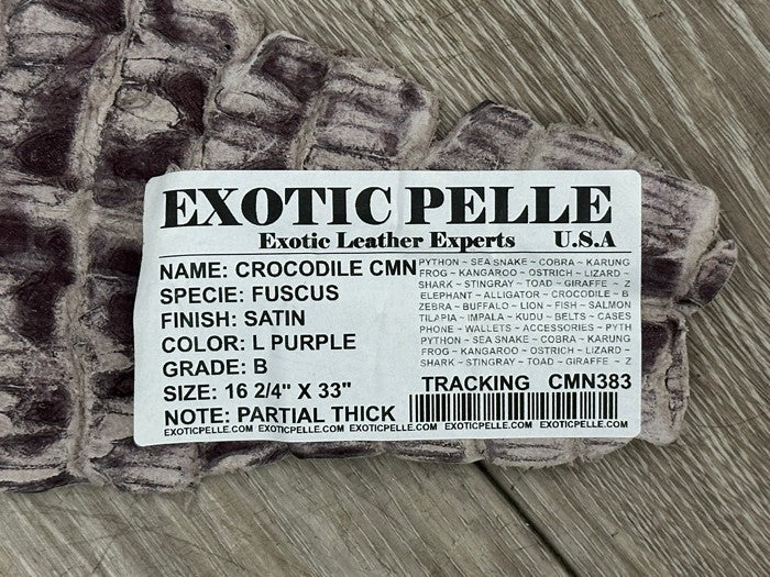 L Purple Satin Genuine Caiman Crocodile Leather 383 product photo 3