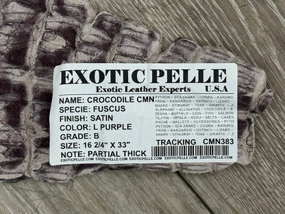 L Purple Satin Genuine Caiman Crocodile Leather 383 product photo 3