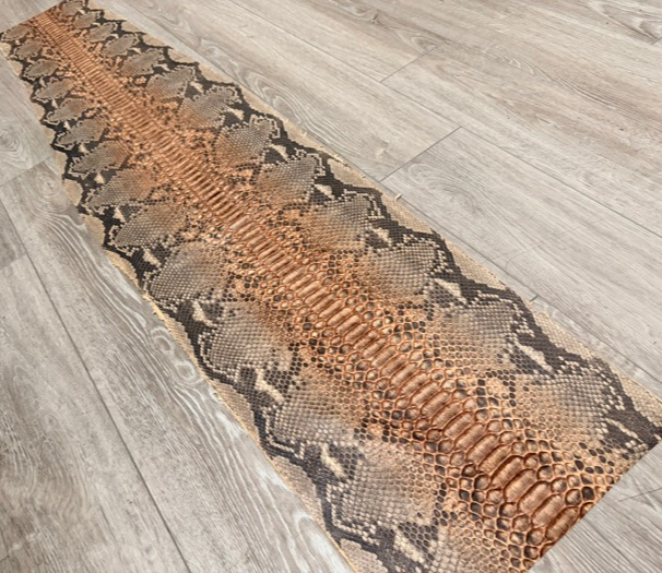XL Tan Brown center Genuine Python Remnant Leather real hide snake skin 352