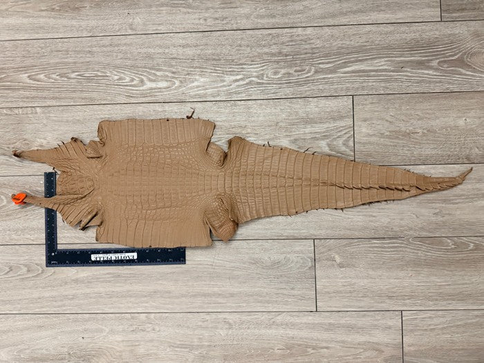 Brown , Mocha Matte Genuine Crocodile Caiman Leather product photo 2