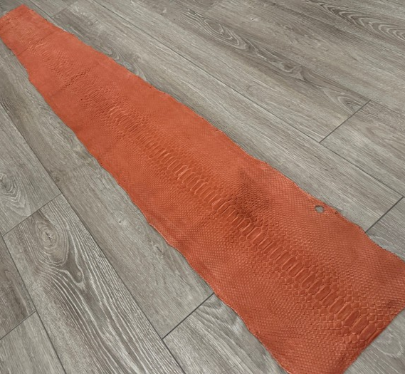 Big Orange Python Nubuck Genuine Snakeskin Leather real hide snake skin Suede 30