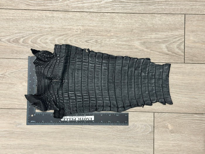 Black Satin Genuine Caiman Crocodile Leather 123 product photo 2
