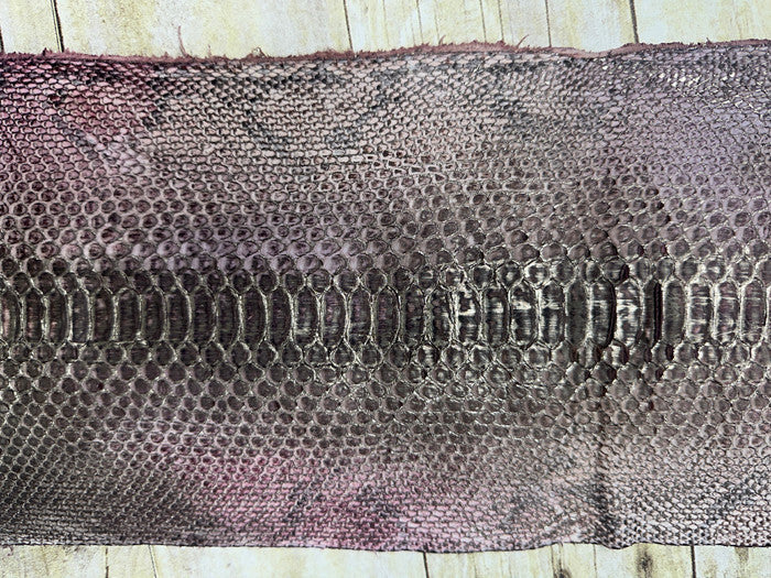 Tie-dye Rose with Silver Python Nubuck Genuine Leather real hide snake skin 244
