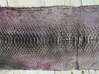 Tie-dye Rose with Silver Python Nubuck Genuine Leather real hide snake skin 244