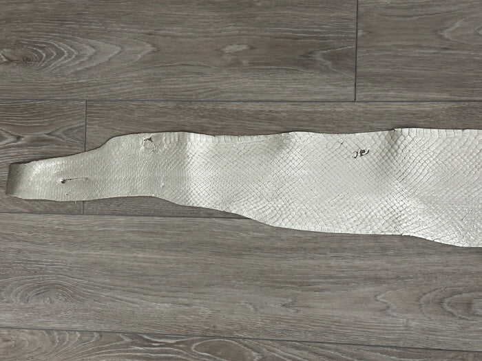 Silver Genuine Anaconda Leather real hide snake skin python boa rattle 282