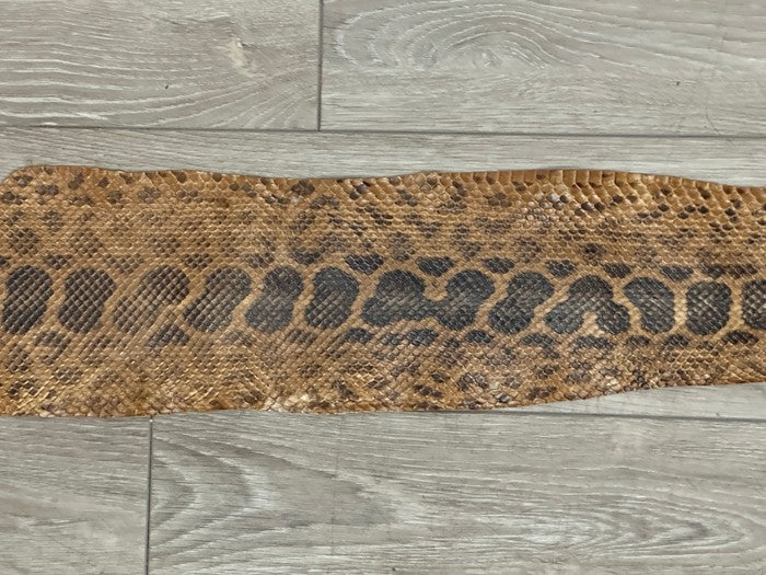 Tan Glossy Genuine Anaconda Leather real hide snake skin python boa rattle 326
