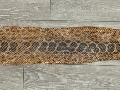 Tan Glossy Genuine Anaconda Leather real hide snake skin python boa rattle 326