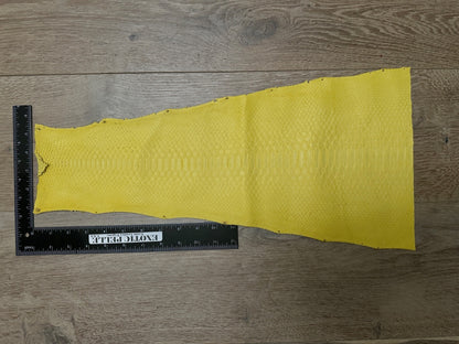 Yellow Piece Genuine Python Snakeskin Leather real hide snake skin Rattle 397
