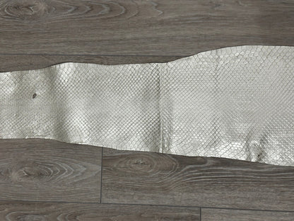 Silver Genuine Anaconda Leather real hide snake skin python boa rattle 282